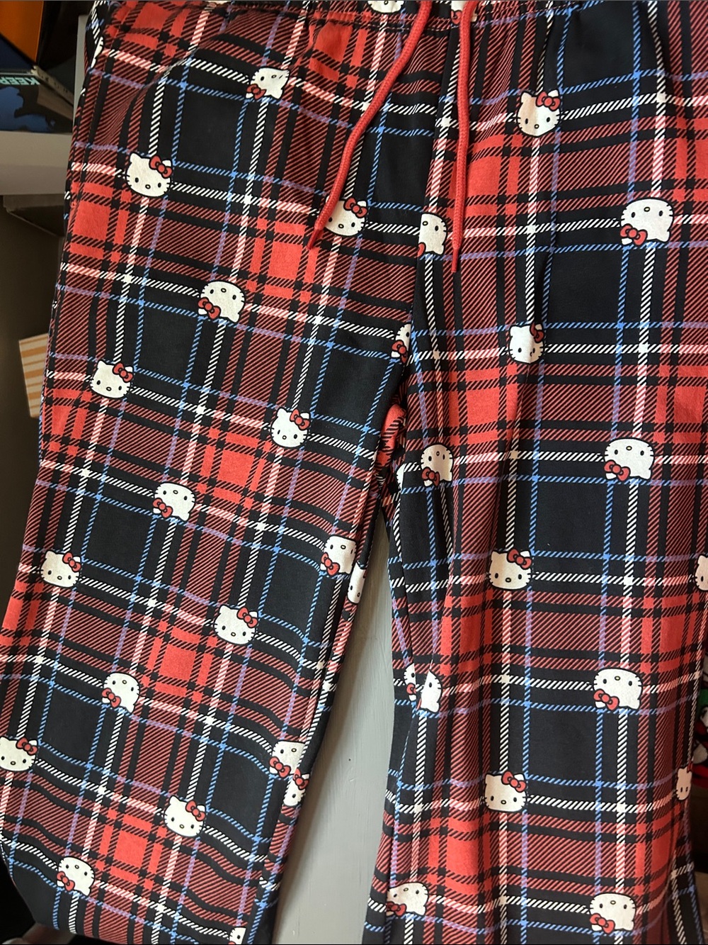 Hello Kitty Red and Black Plaid Track Pants